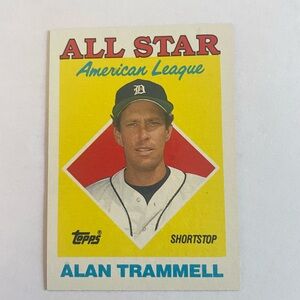 Topps 1988 Alan Trammell Baseball Card